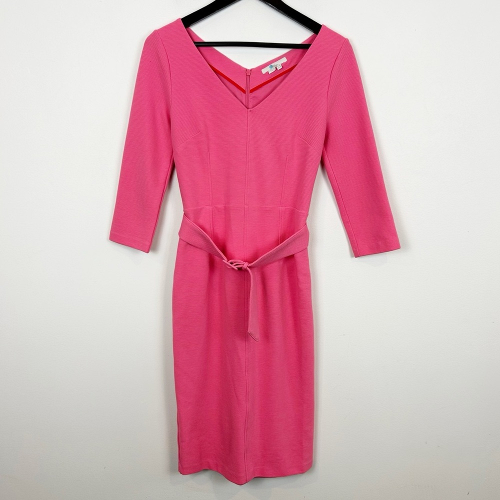 Boden Margie Ottoman V-Neck Dress Size 4 Regular in Pink - Picture 1 of 6